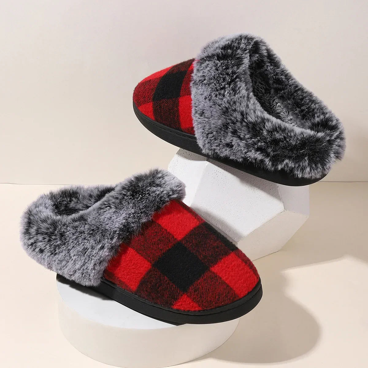 Velvet Vibes - Non-Slip Wool and Cotton Winter Slippers for Kids