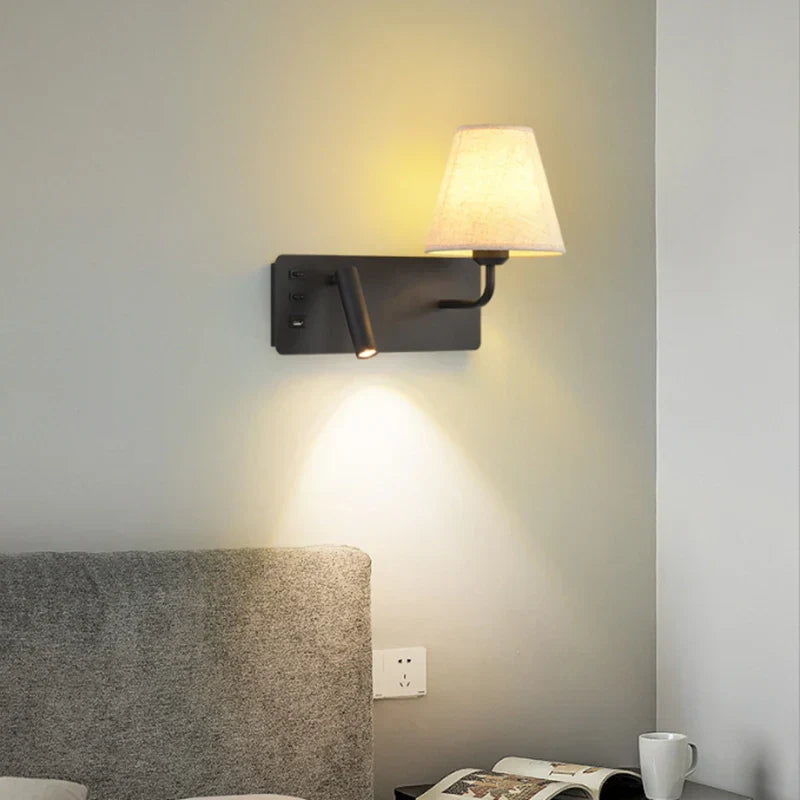 LuminoWall - Minimalist USB Wall Sconce with Reading Light