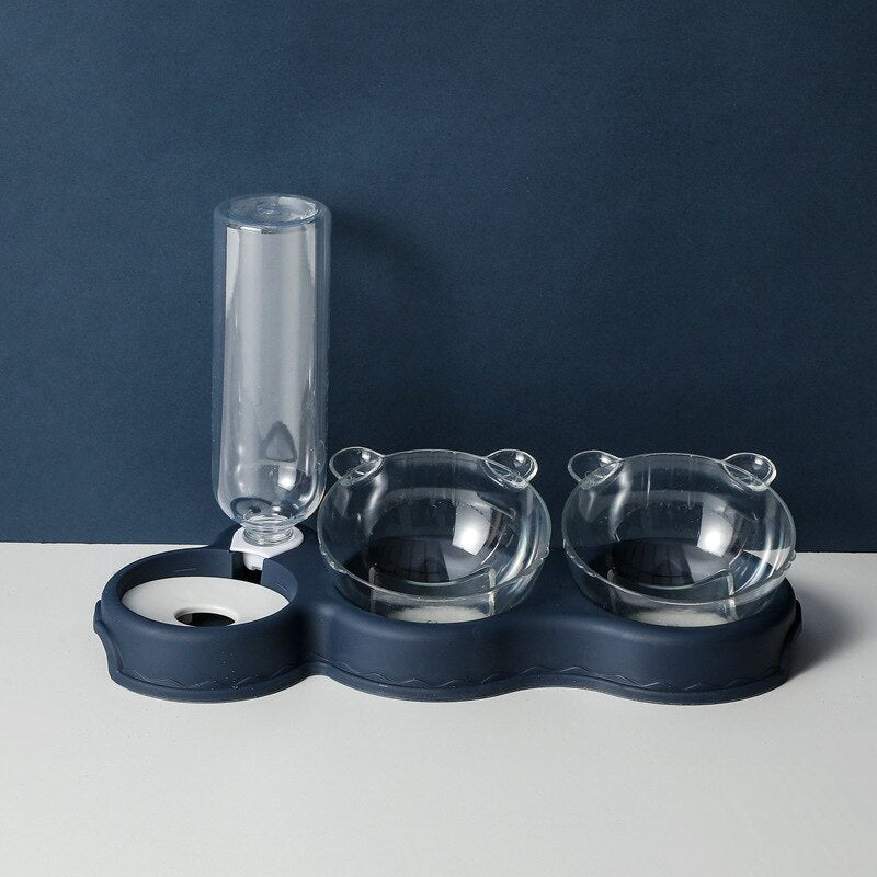 KarlFeast - Stylish 3-in-1 Cat Feeding Bowl