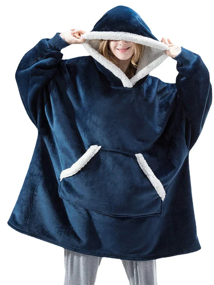 CozyNest FleeceWrap - Oversized Hooded Fleece Blanket
