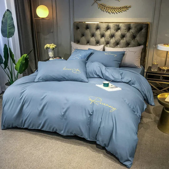 EmbroiLux Bedding - Elegant Embroidered Duvet Cover