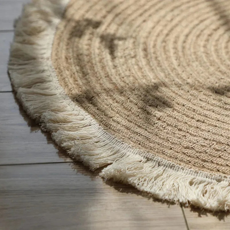 WeaveNest - Handwoven Round Jute Rug for Your Interior