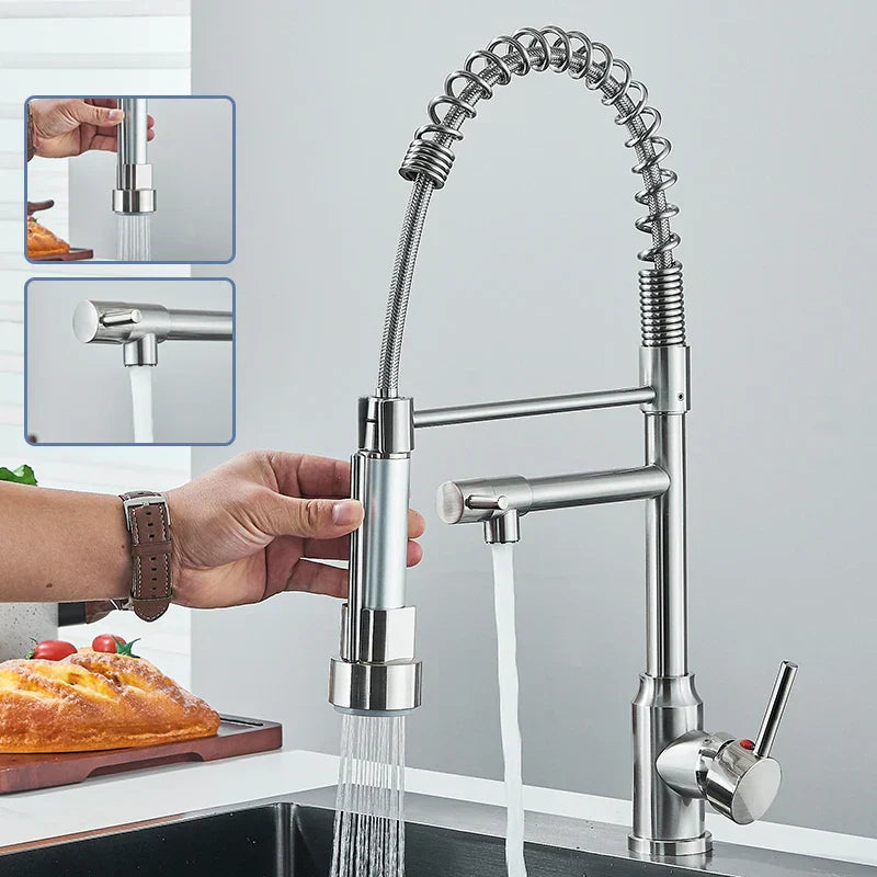 NickelFlex - 360° Rotating Modern Kitchen Mixer Tap