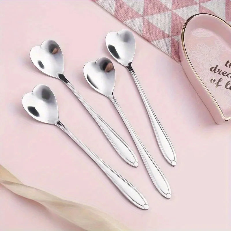 HeartSpoonSet - Heart-Shaped Stainless Steel Spoon Set