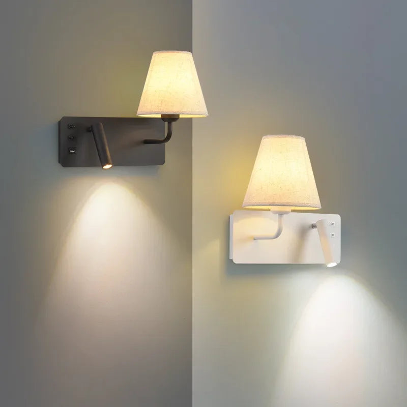 LuminoWall - Minimalist USB Wall Sconce with Reading Light