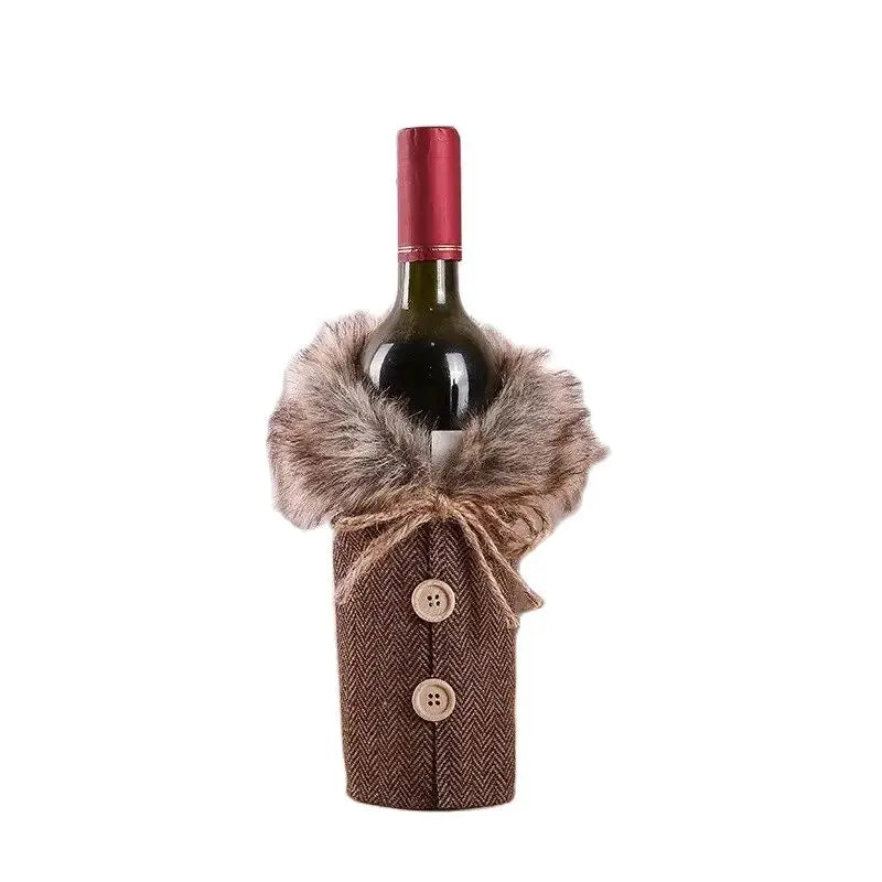 Festive Cheers - Elegant Christmas Wine Bottle Cover