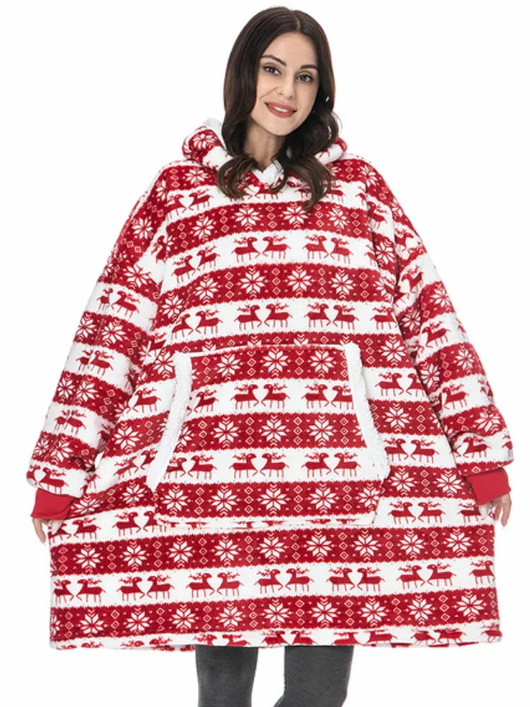 CozyNest FleeceWrap - Oversized Hooded Fleece Blanket