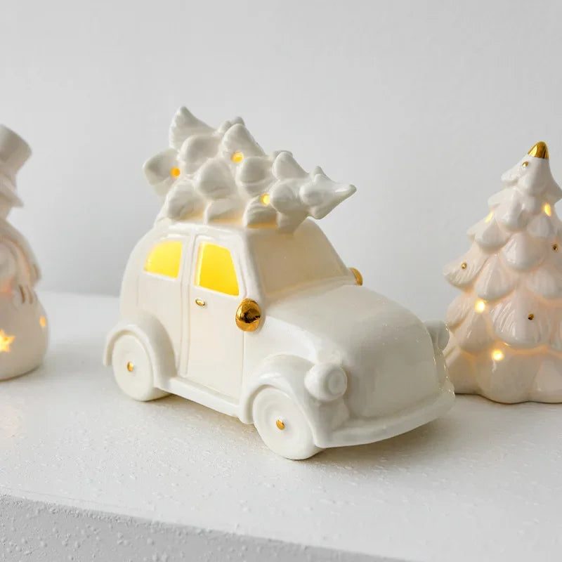 Magisc - Light-Up Ceramic Christmas Snowman