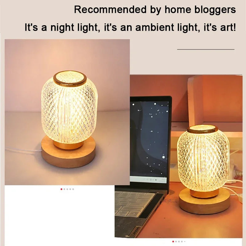 Crystal Table Lamp - Dimmable Gold Lamp with Luxury Crystal Design