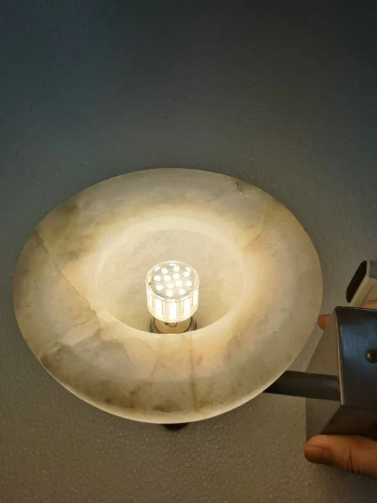 MarbleLuxe - Marble and Antique Brass Wall Light