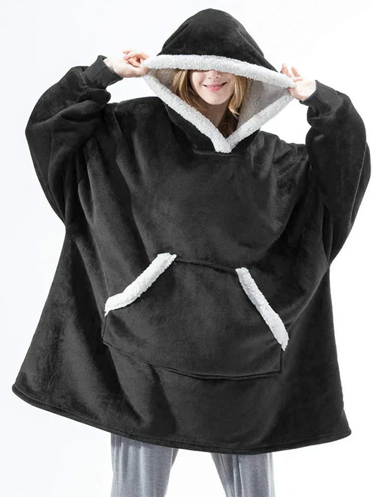 CozyNest FleeceWrap - Oversized Hooded Fleece Blanket