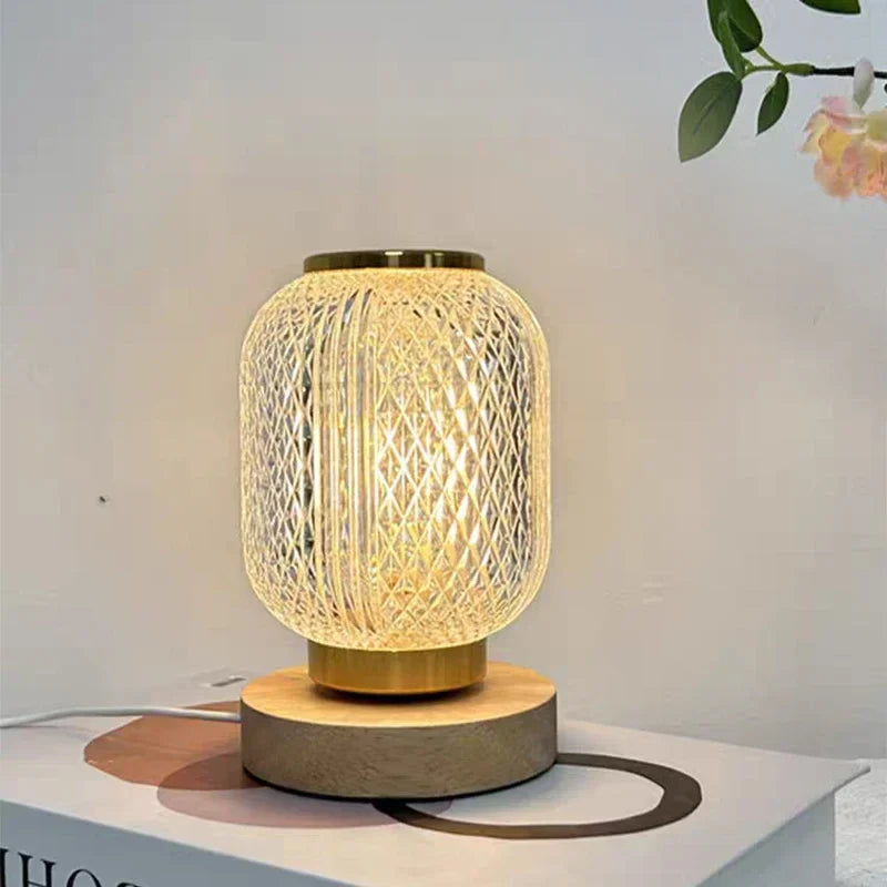 Crystal Table Lamp - Dimmable Gold Lamp with Luxury Crystal Design