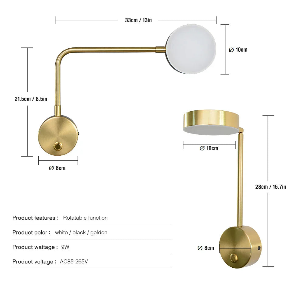 NordicGlow - Applique Murale LED Orientable pour Intérieur Moderne