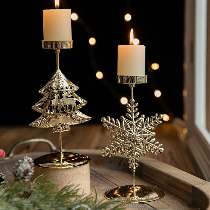 StarGlow Candle Holder - Elegant Golden Candle Holder for the Holidays