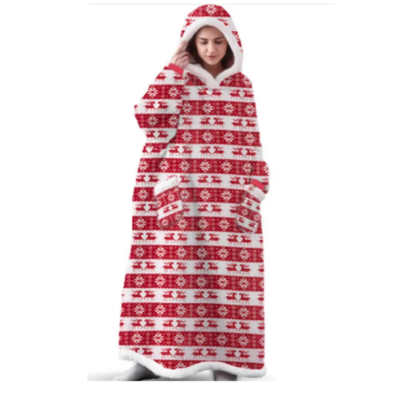 SleeveSnug - Oversized Flannel Sweatshirt Blanket for Winter