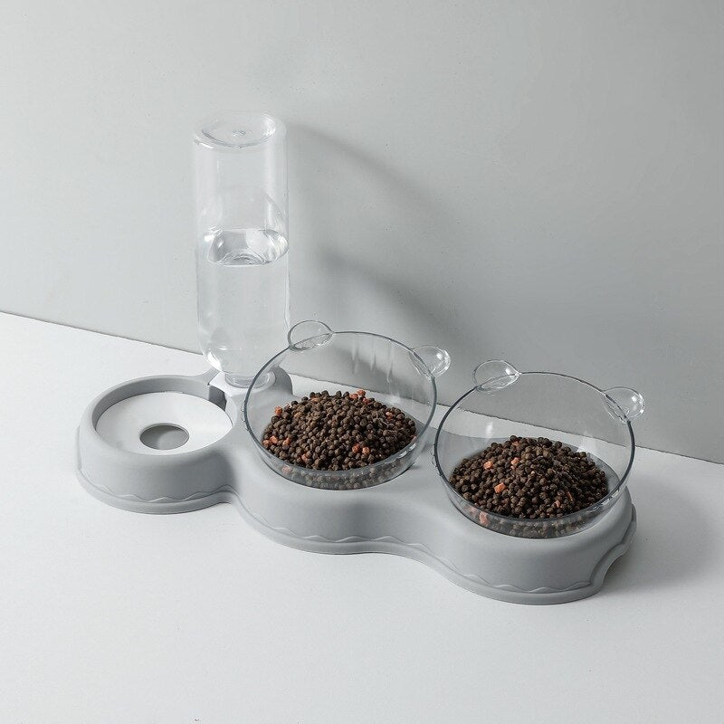 KarlFeast - Stylish 3-in-1 Cat Feeding Bowl