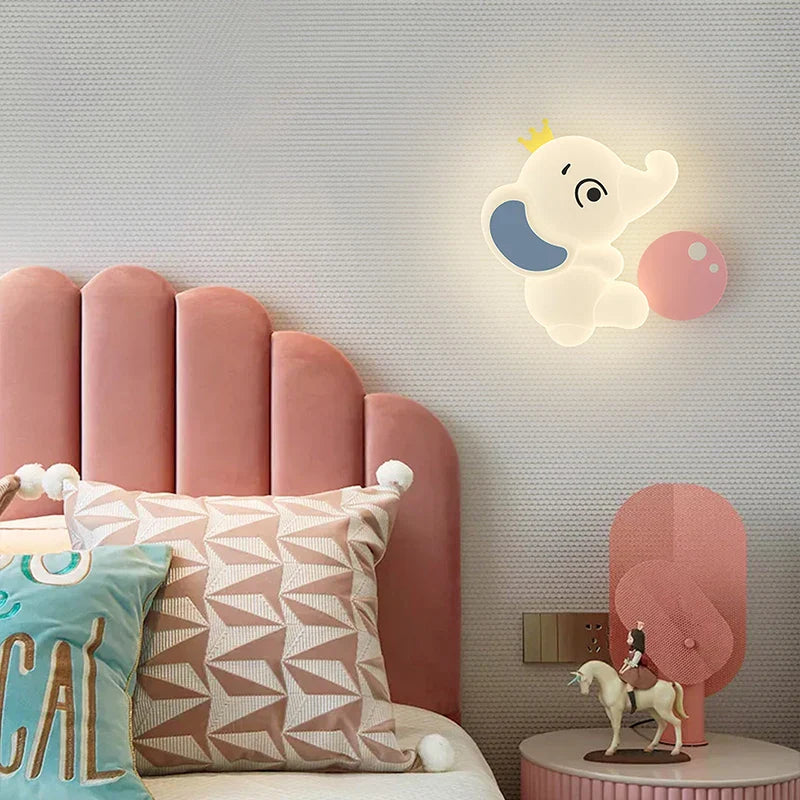 SavanneKids - Elephant Wall Lamp for Kids Bedroom