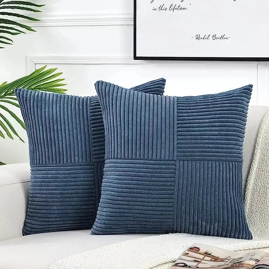 Quintessence Cushion Covers - Set of 2 Corduroy Covers for Any Interior