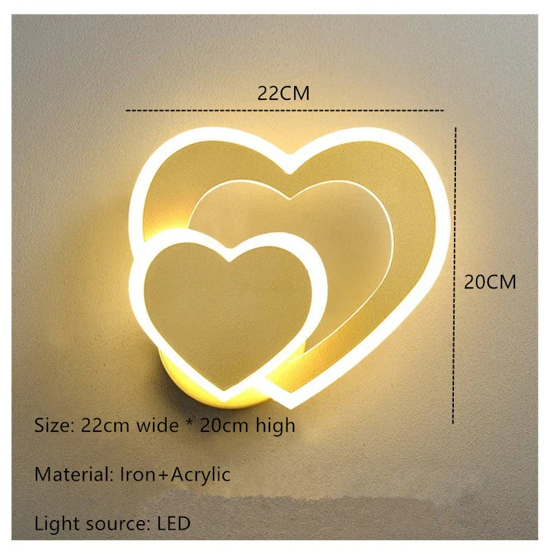 HeartGlow Wall Lamp - Modern LED Heart Wall Light