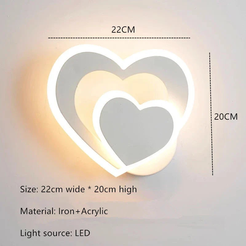 HeartGlow Wall Lamp - Modern LED Heart Wall Light