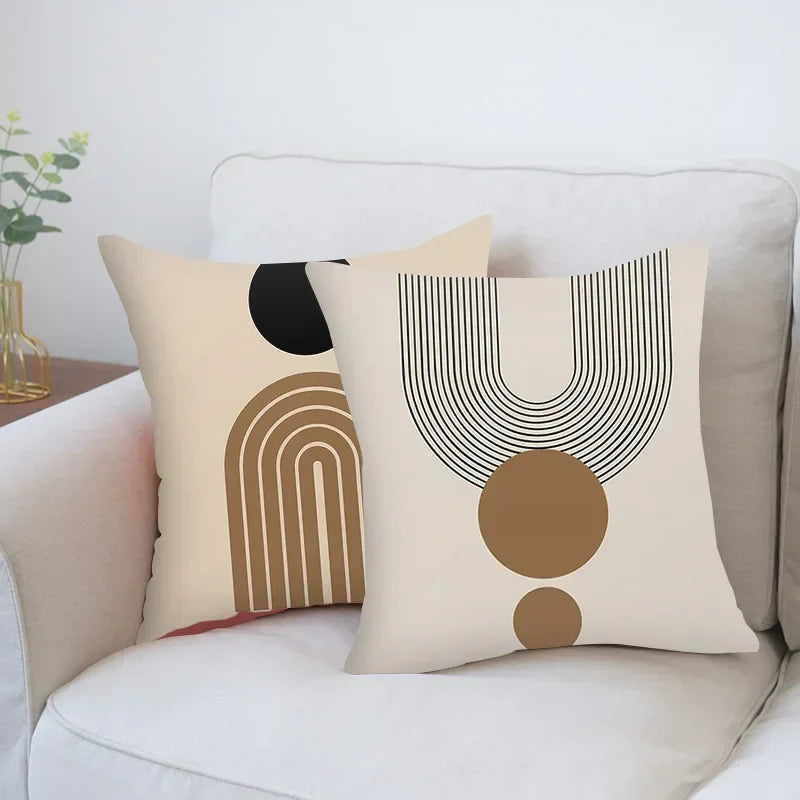Aurum Cushion Cover - Black and White Abstract Print Decorative Cover