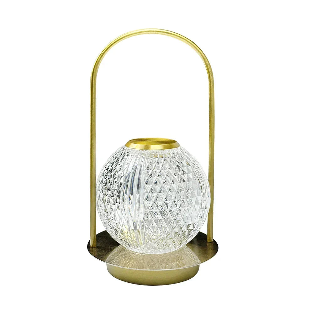 LustreChic - Elegant Rechargeable Crystal Bedside Lamp