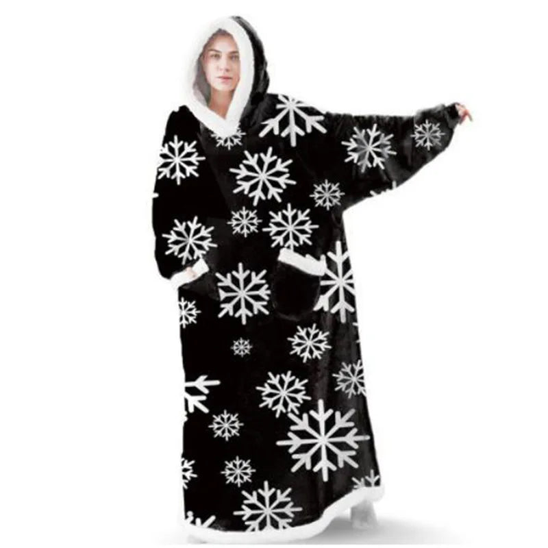 SleeveSnug - Oversized Flannel Sweatshirt Blanket for Winter