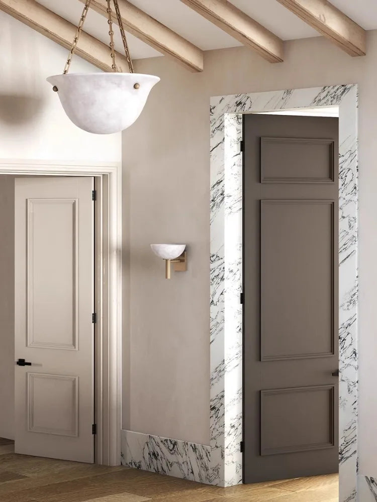MarbleLuxe - Marble and Antique Brass Wall Light