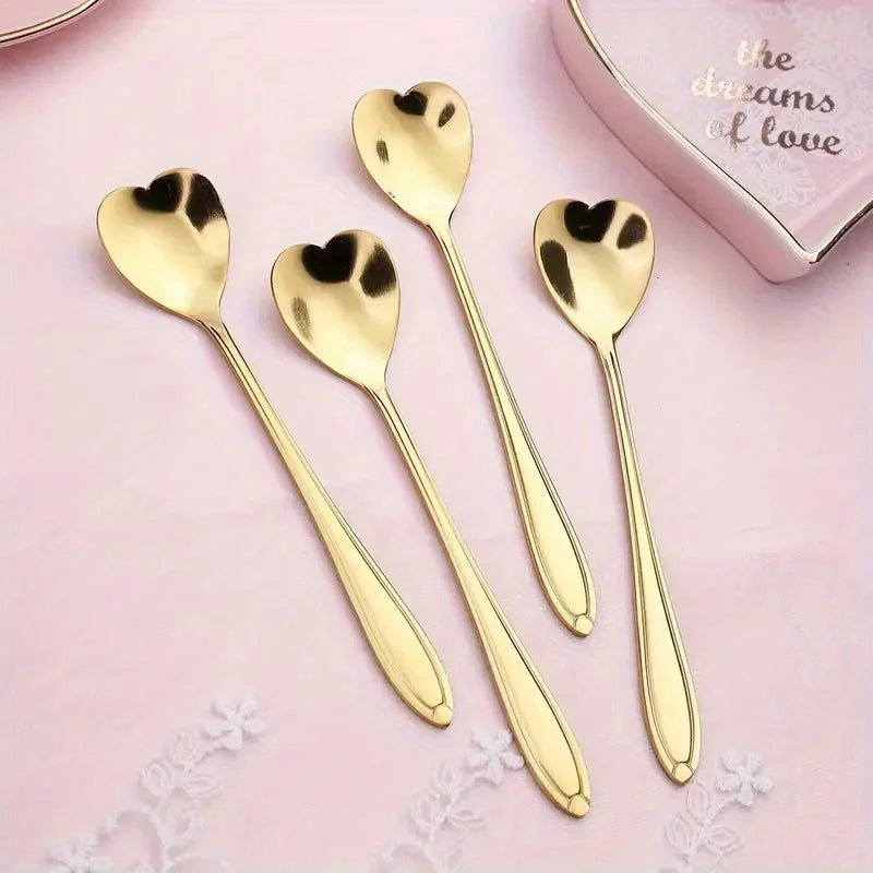 HeartSpoonSet - Heart-Shaped Stainless Steel Spoon Set