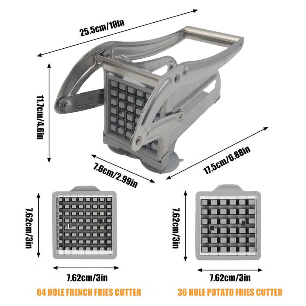 Fritzo Vegetable Cutter - Stainless Steel French Fry Cutter for Perfect Cuts