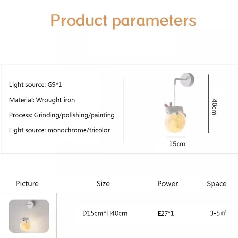 MoonGlow Light - Applique Murale LED Élégante pour la Chambre