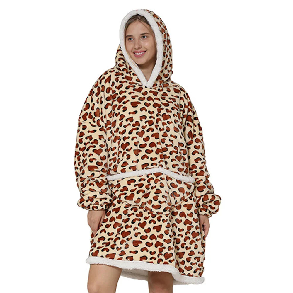 SnugJoy Blanket - Oversized Hooded Fleece Blanket with Pockets