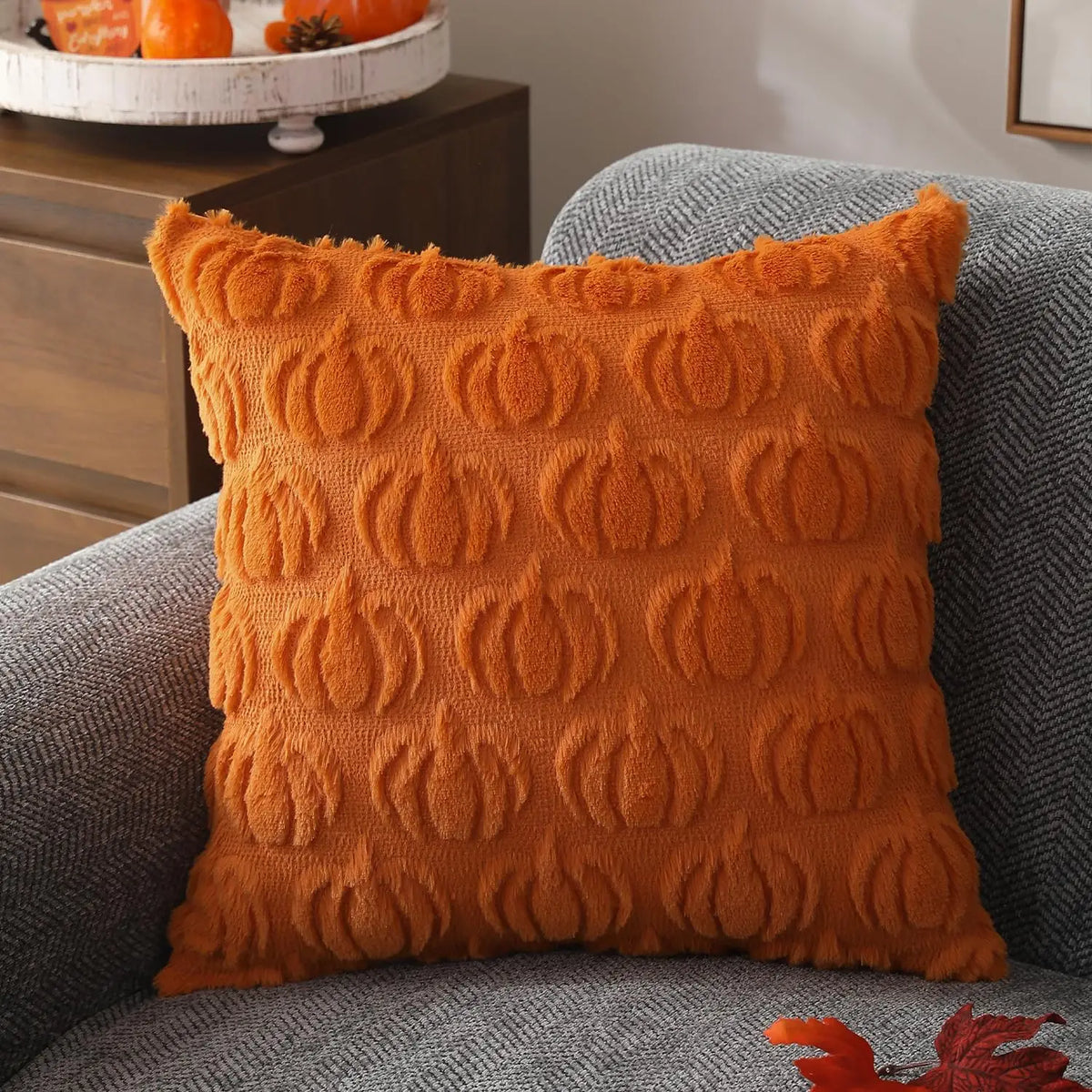 Céleste - Faux Fur Cushion Cover in Autumn Tones