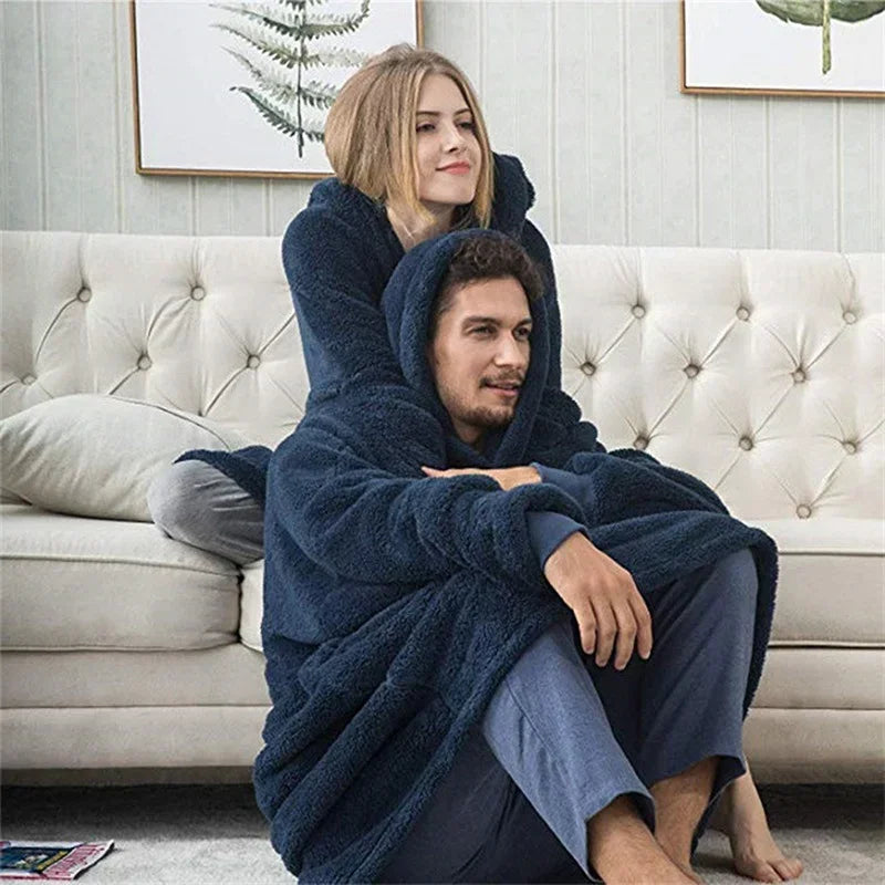 FleeceHaven Sweater - Oversized Flannel Sweatshirt Blanket for Winter