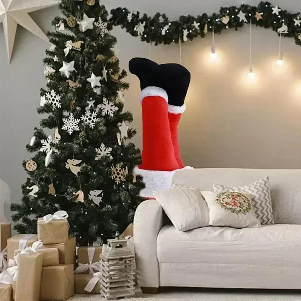 SantaLegs - Hanging Plush Santa Claus Legs