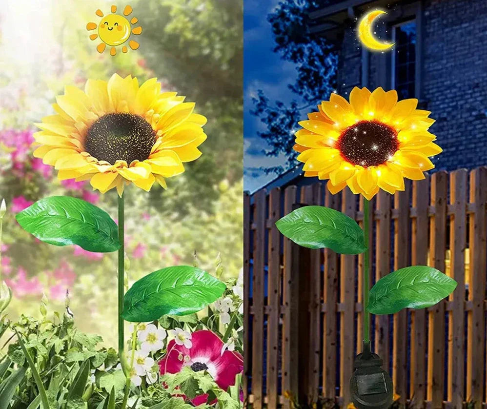 SolarBloom - Lampe de Jardin Solaire Tournesol Réaliste