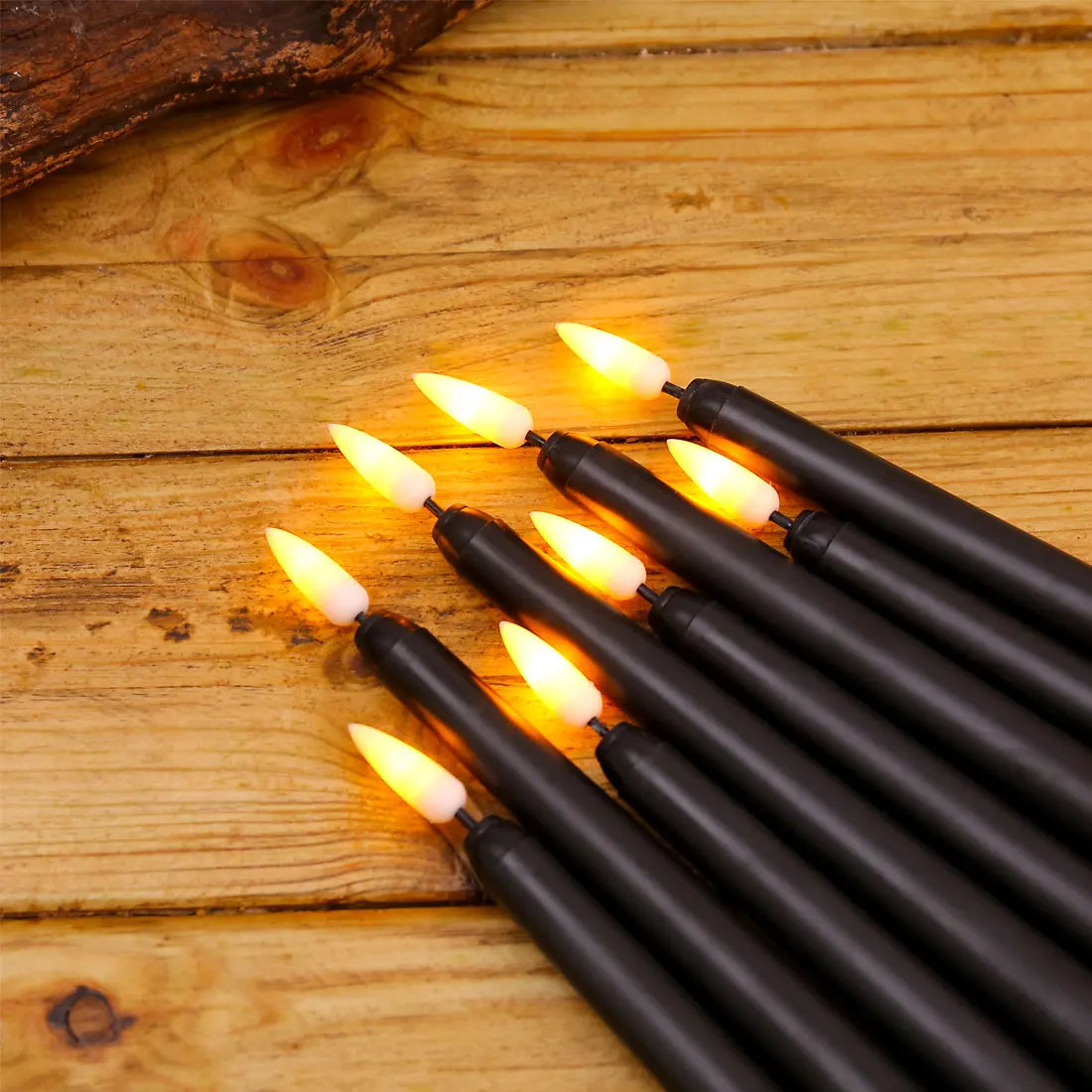 Nightfall - Mystical Black LED Candles for Halloween