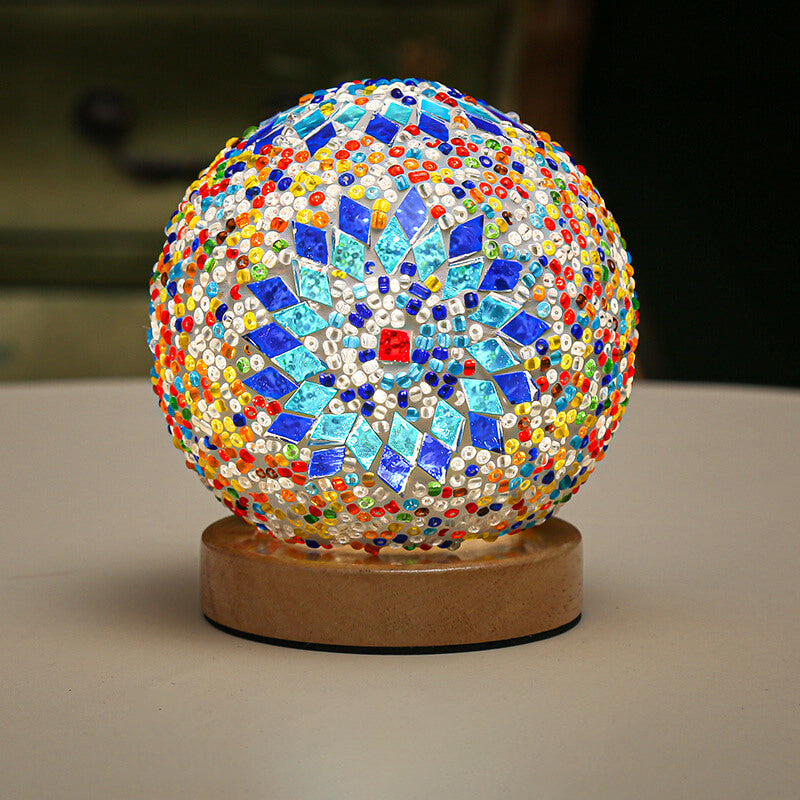 Birchara - Modern Wood and Glass USB Table Lamp