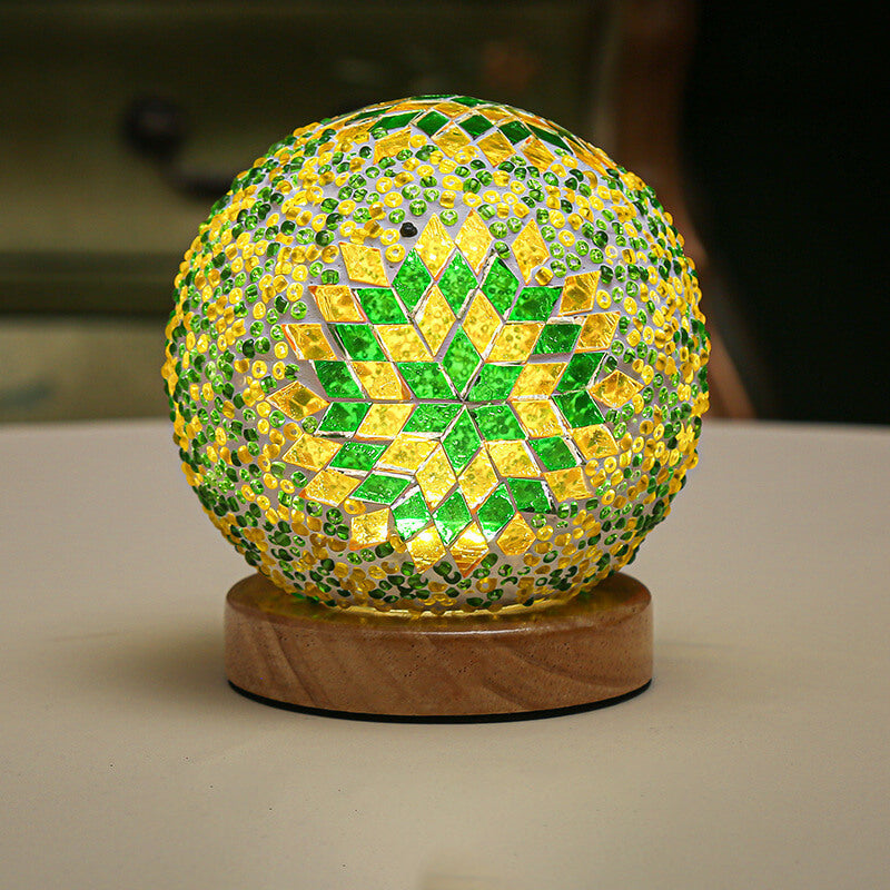 Birchara - Modern Wood and Glass USB Table Lamp