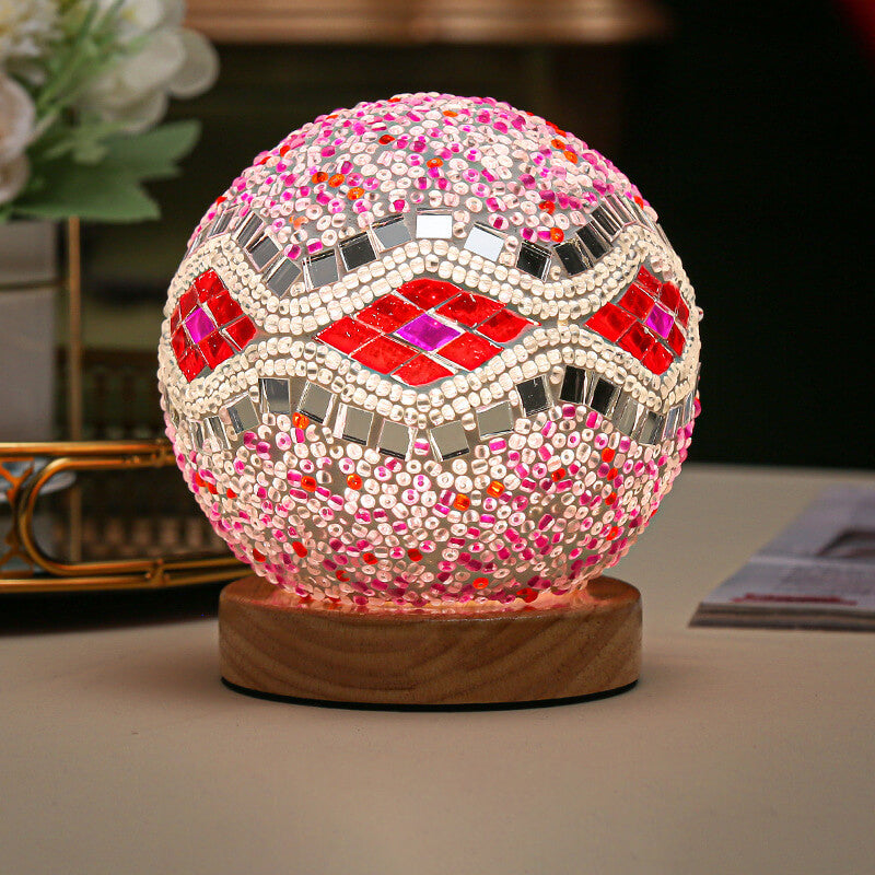 Birchara - Modern Wood and Glass USB Table Lamp
