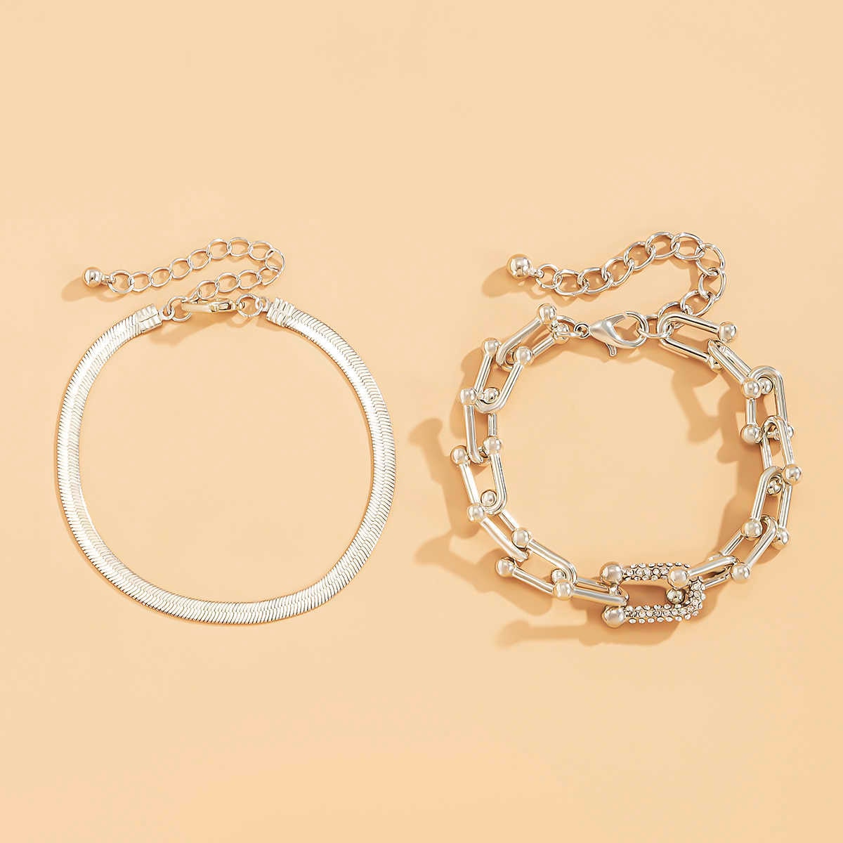 Duo Bracelets Élégants - Set 2 Pièces Or ou Argent