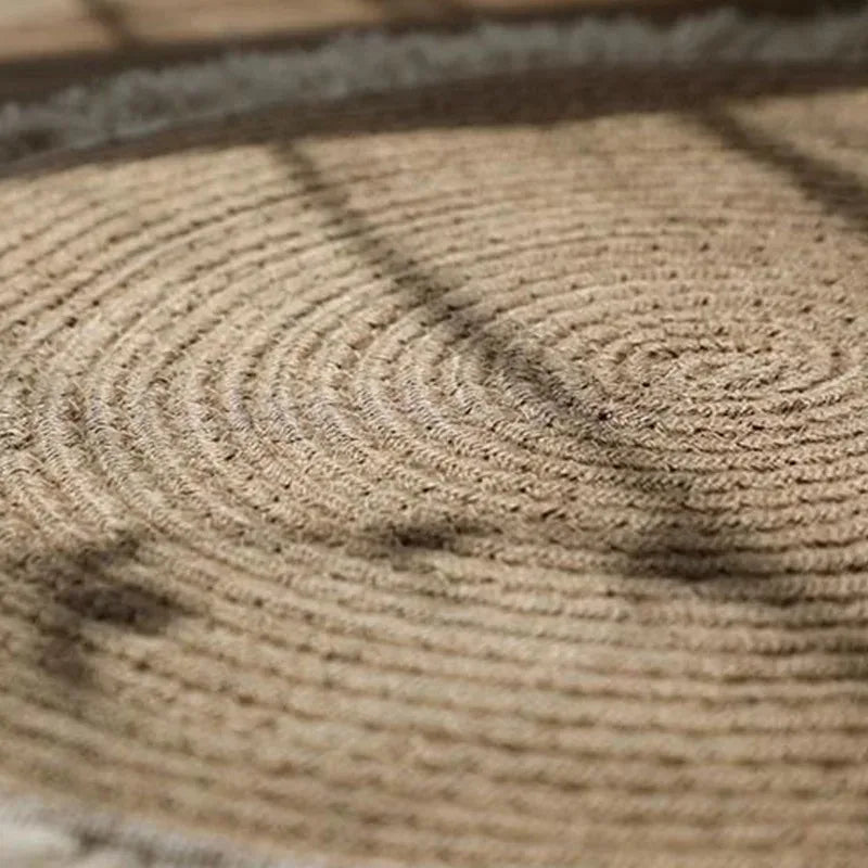 WeaveNest - Handwoven Round Jute Rug for Your Interior