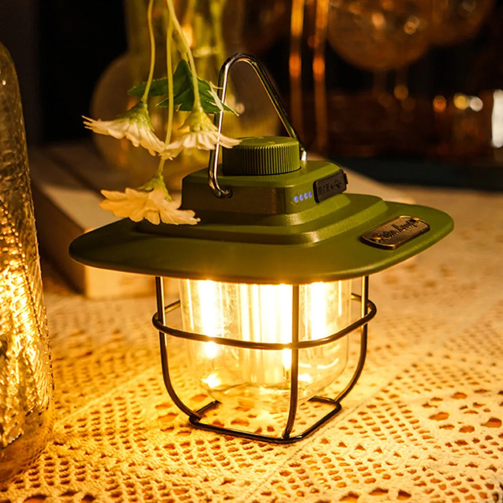 RetroLuxe - Lampe de Camping Vintage Rechargeable