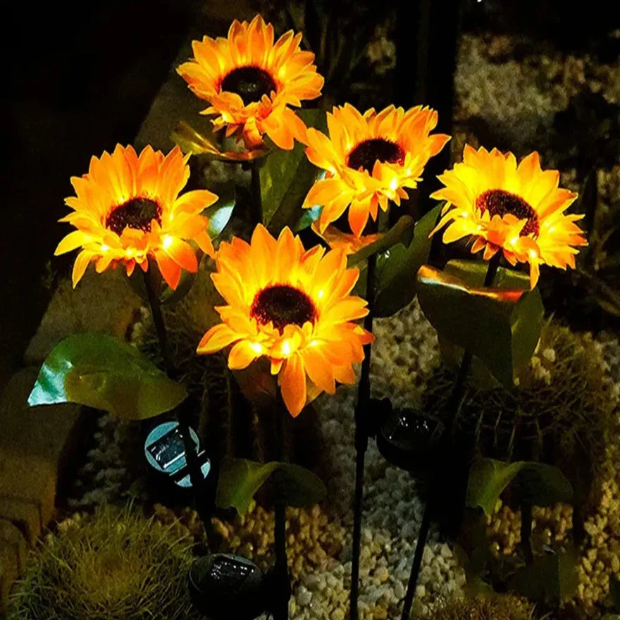 SolarBloom - Lampe de Jardin Solaire Tournesol Réaliste