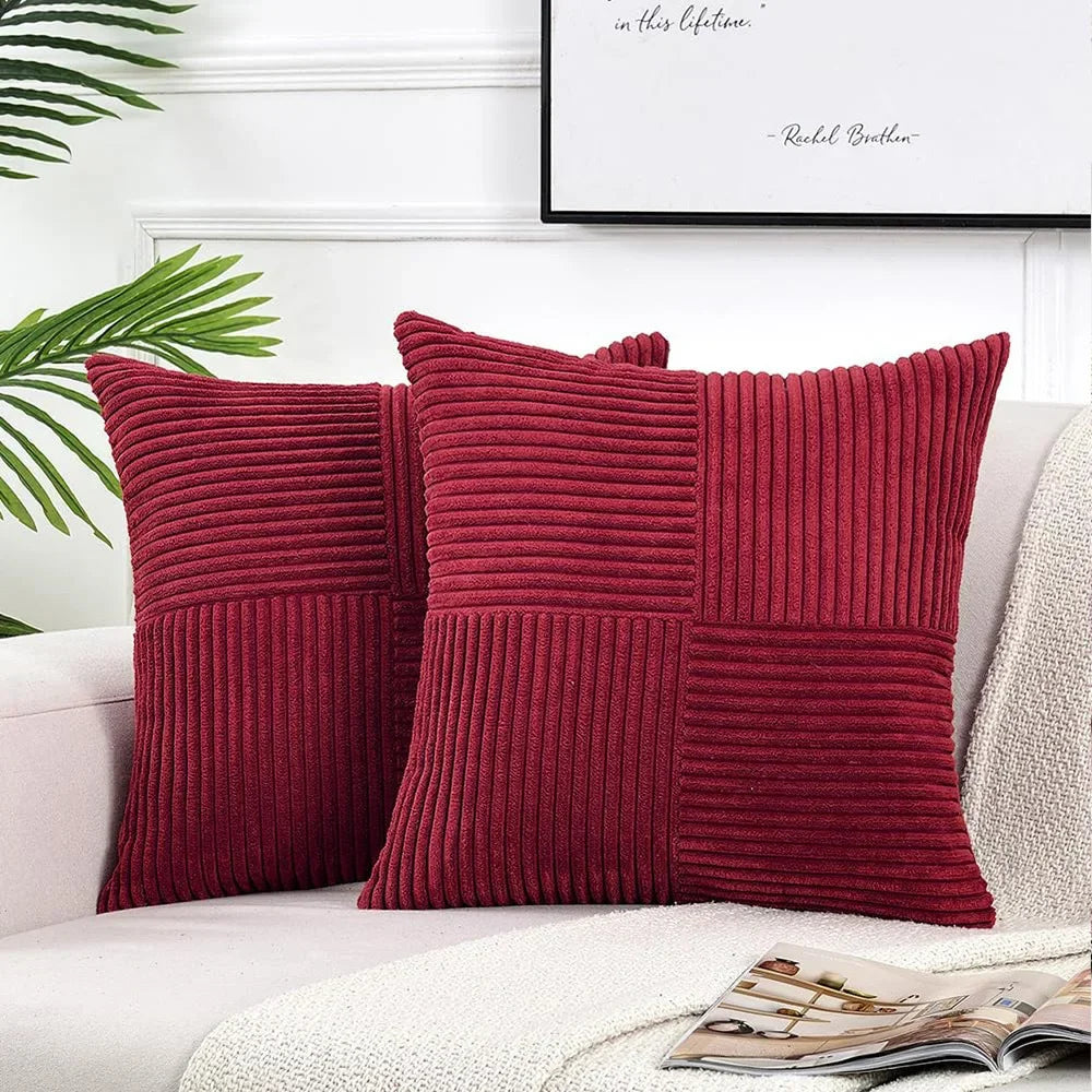 Quintessence Cushion Covers - Set of 2 Corduroy Covers for Any Interior