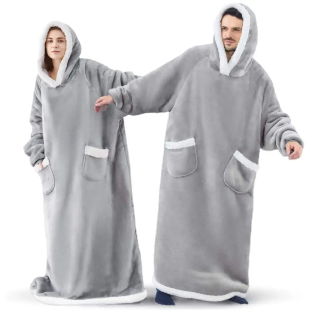 SleeveSnug - Oversized Flannel Sweatshirt Blanket for Winter