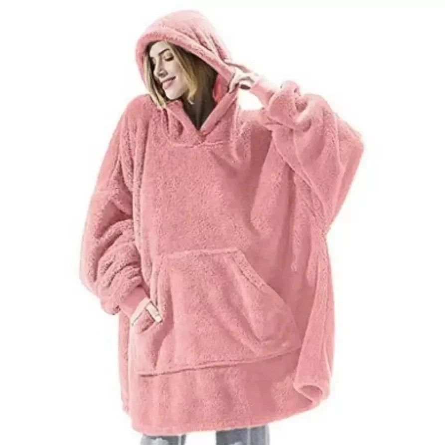 FleeceHaven Sweater - Oversized Flannel Sweatshirt Blanket for Winter