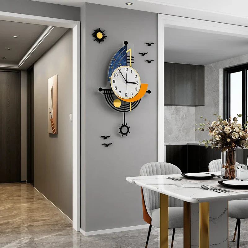 NauticTime - Elegant Sailboat Wall Clock in Nautical Style