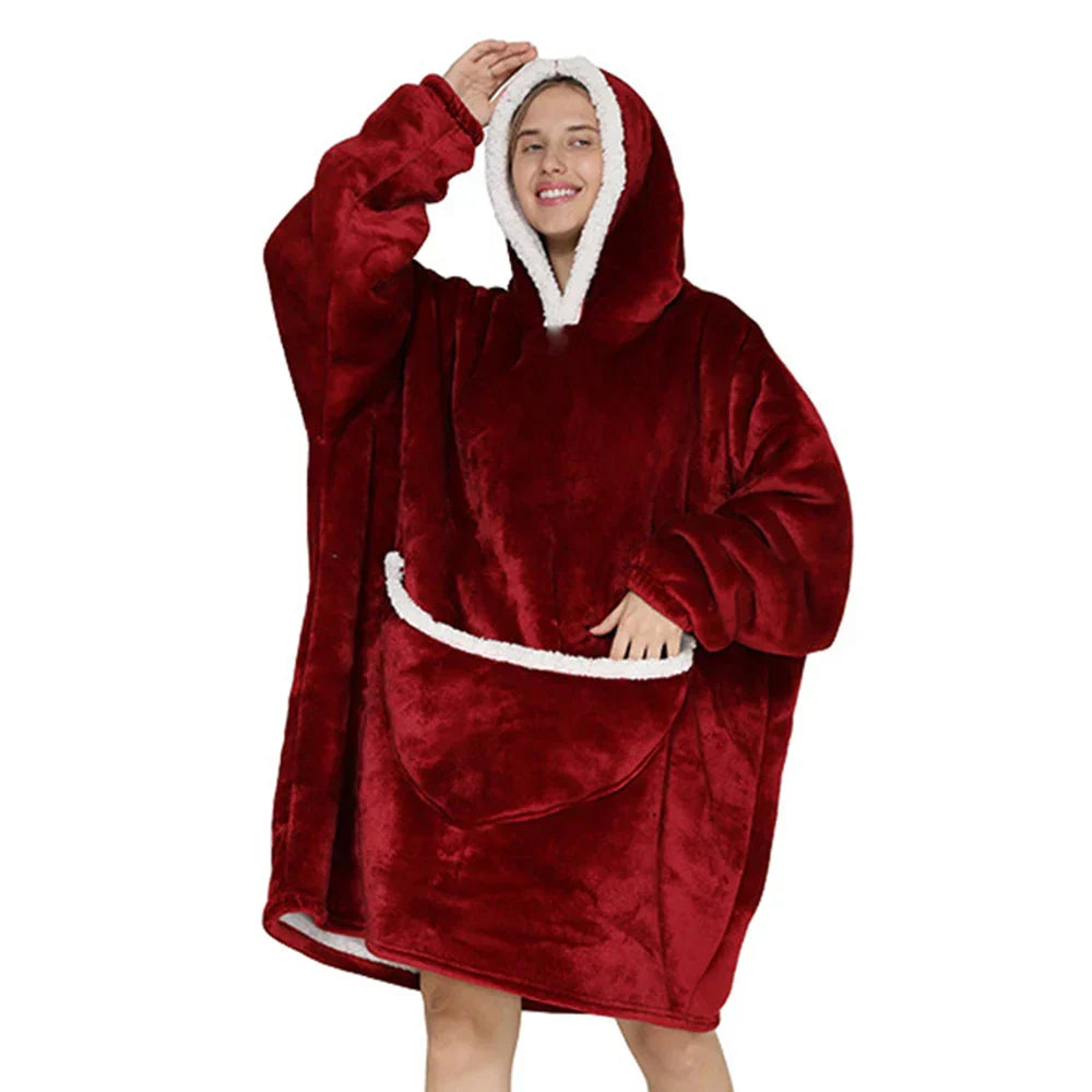SnugJoy Blanket - Oversized Hooded Fleece Blanket with Pockets