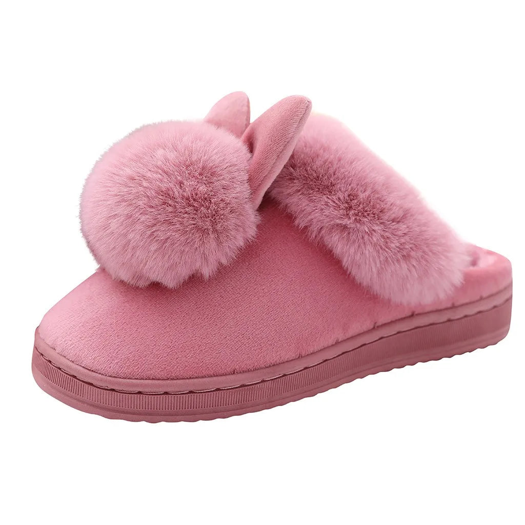 Plush Bunny Slippers - Cozy Rabbit Ear Slippers